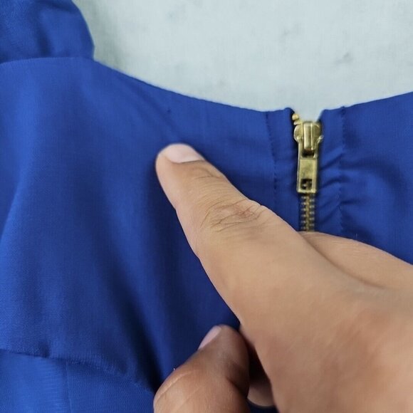 Elegant Blue Ruffle Blouse - Picture 9 of 10